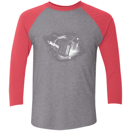 T-Shirts Premium Heather/ Vintage Red / X-Small Tardis Men's Triblend 3/4 Sleeve