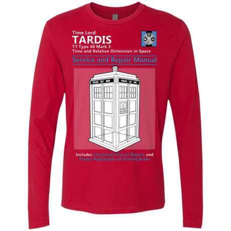 T-Shirts Red / Small TARDIS SERVICE AND REPAIR MANUAL Men's Premium Long Sleeve