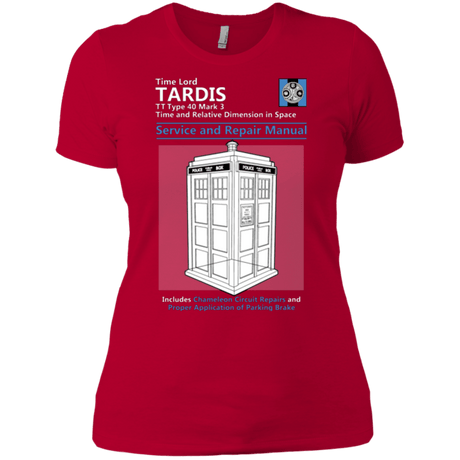 T-Shirts Red / X-Small TARDIS SERVICE AND REPAIR MANUAL Women's Premium T-Shirt