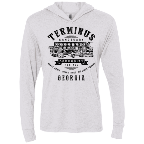 T-Shirts Heather White / X-Small Terminus Sanctuary Community Triblend Long Sleeve Hoodie Tee