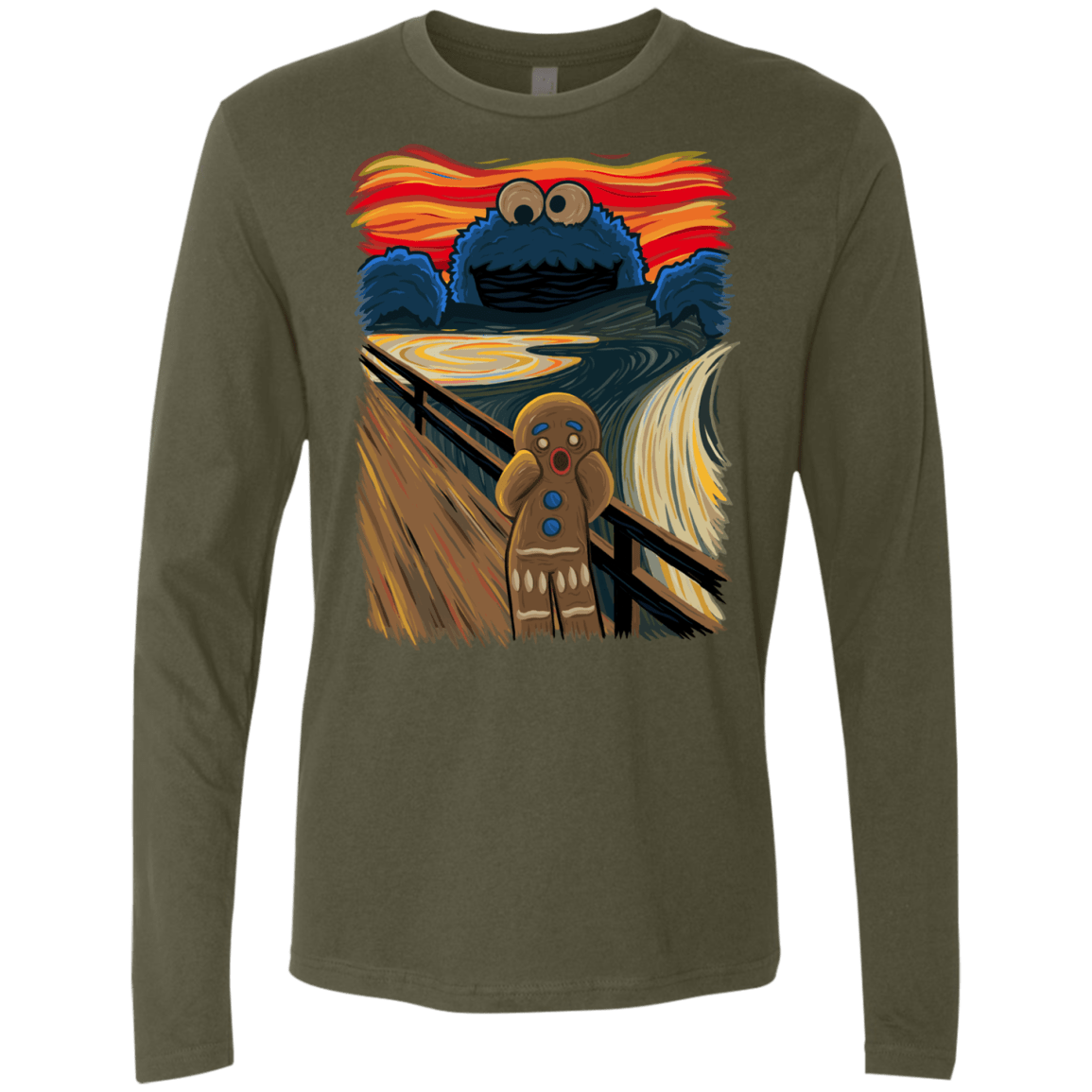 T-Shirts Military Green / Small The Cookie Muncher Men's Premium Long Sleeve