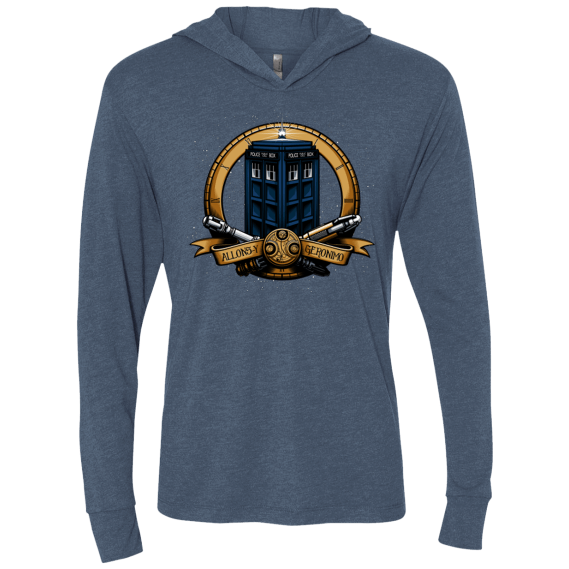 T-Shirts Indigo / X-Small The Day of the Doctor Triblend Long Sleeve Hoodie Tee