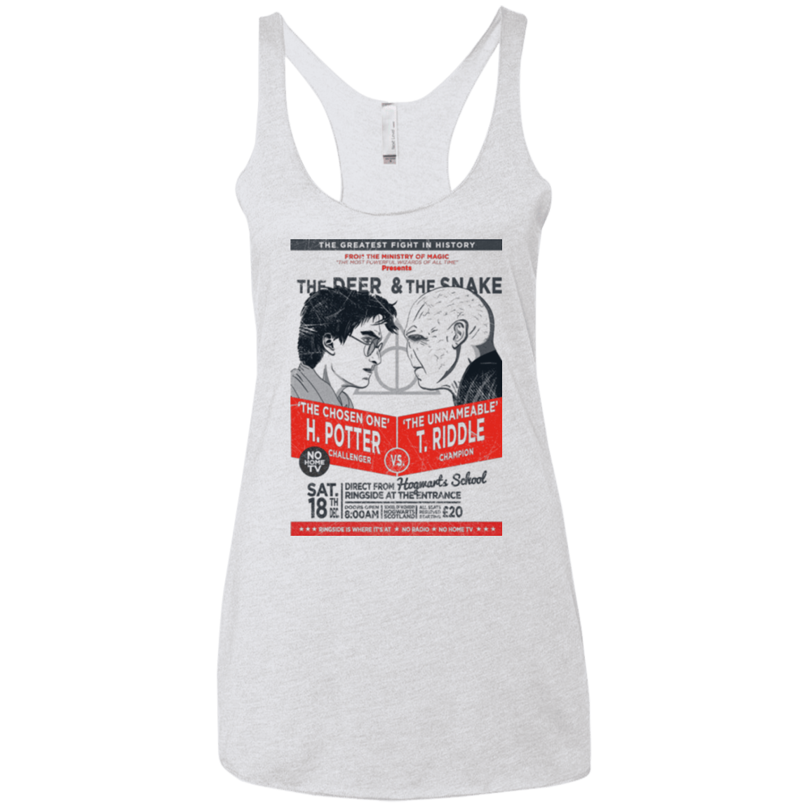 T-Shirts Heather White / X-Small The Deer vs The Snake Women's Triblend Racerback Tank