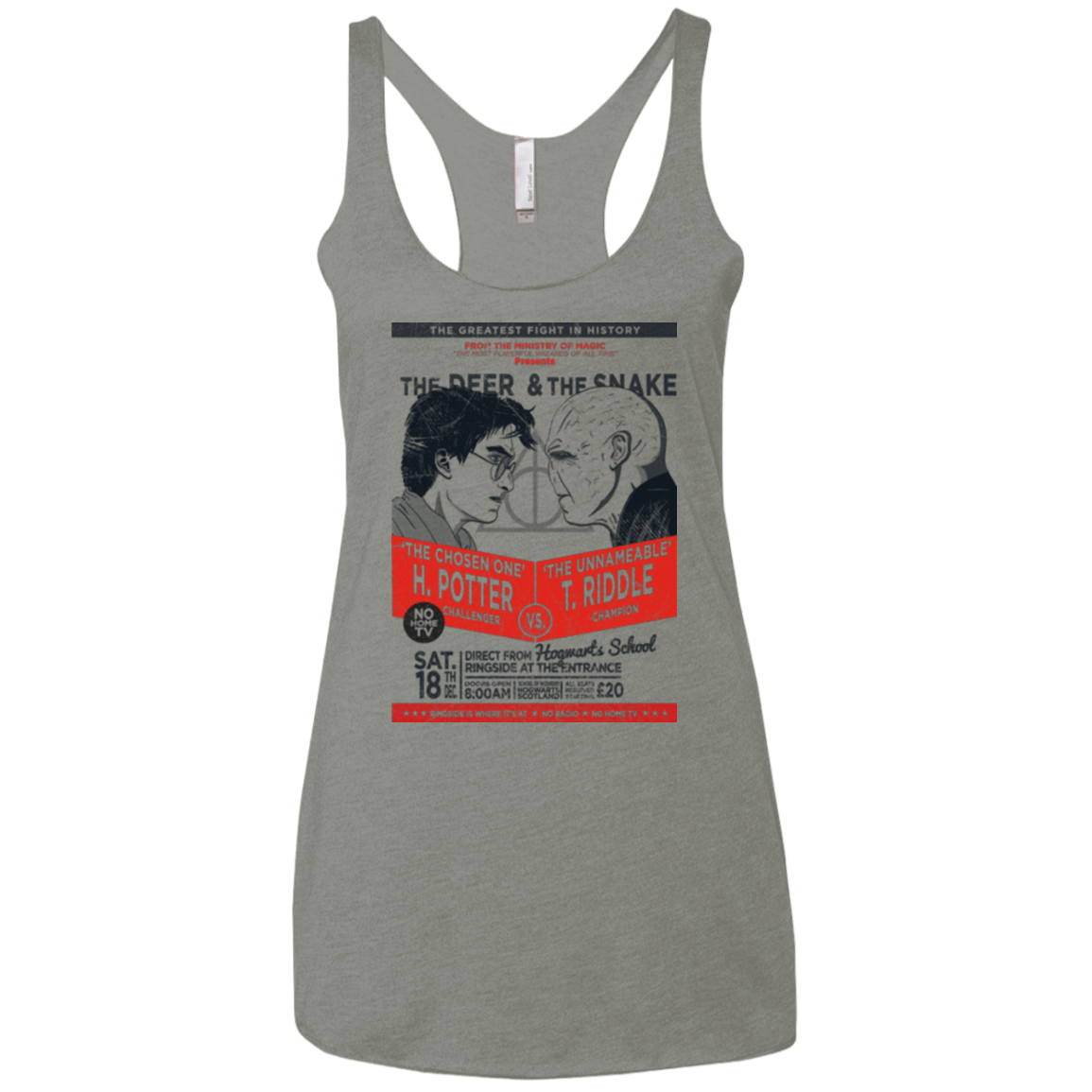 T-Shirts Venetian Grey / X-Small The Deer vs The Snake Women's Triblend Racerback Tank