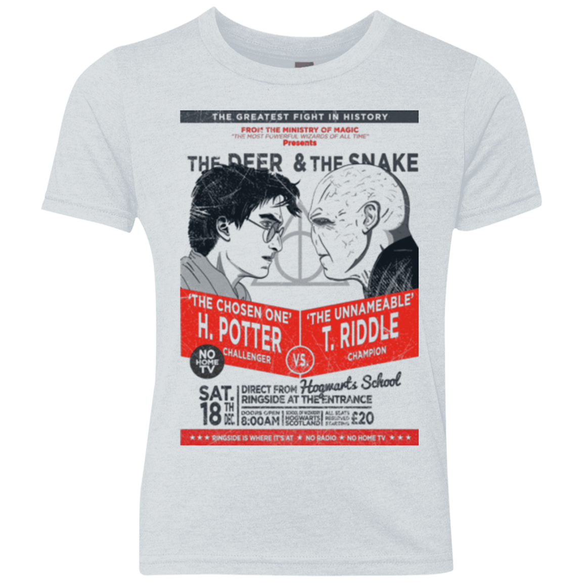 T-Shirts Heather White / YXS The Deer vs The Snake Youth Triblend T-Shirt