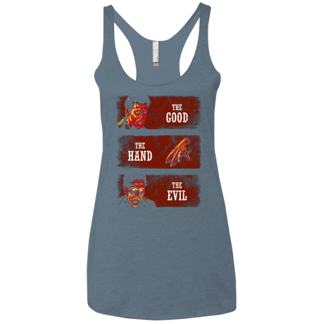 T-Shirts Indigo / X-Small The Good the Hand and the Evil Women's Triblend Racerback Tank