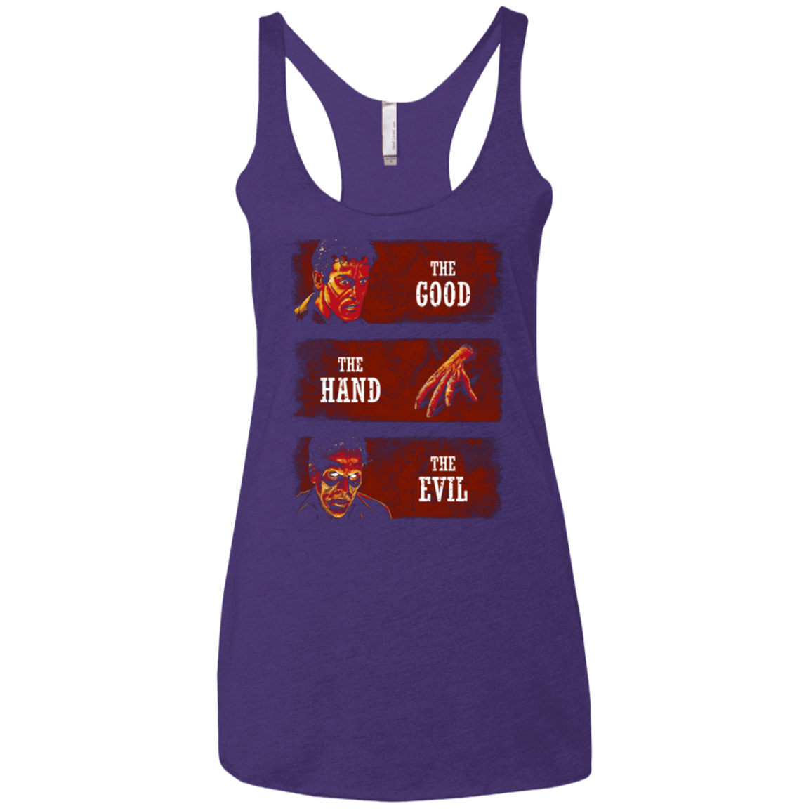 T-Shirts Purple / X-Small The Good the Hand and the Evil Women's Triblend Racerback Tank