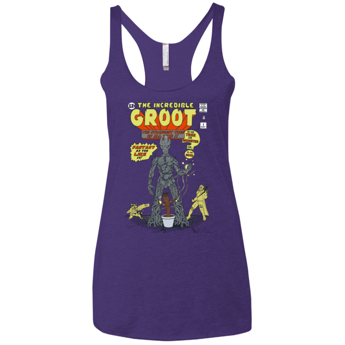 T-Shirts Purple / X-Small The Incredible Groot Women's Triblend Racerback Tank
