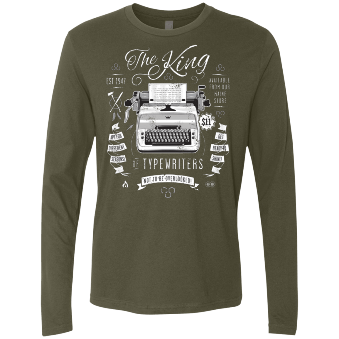 T-Shirts Military Green / Small The King of Typewriters Men's Premium Long Sleeve