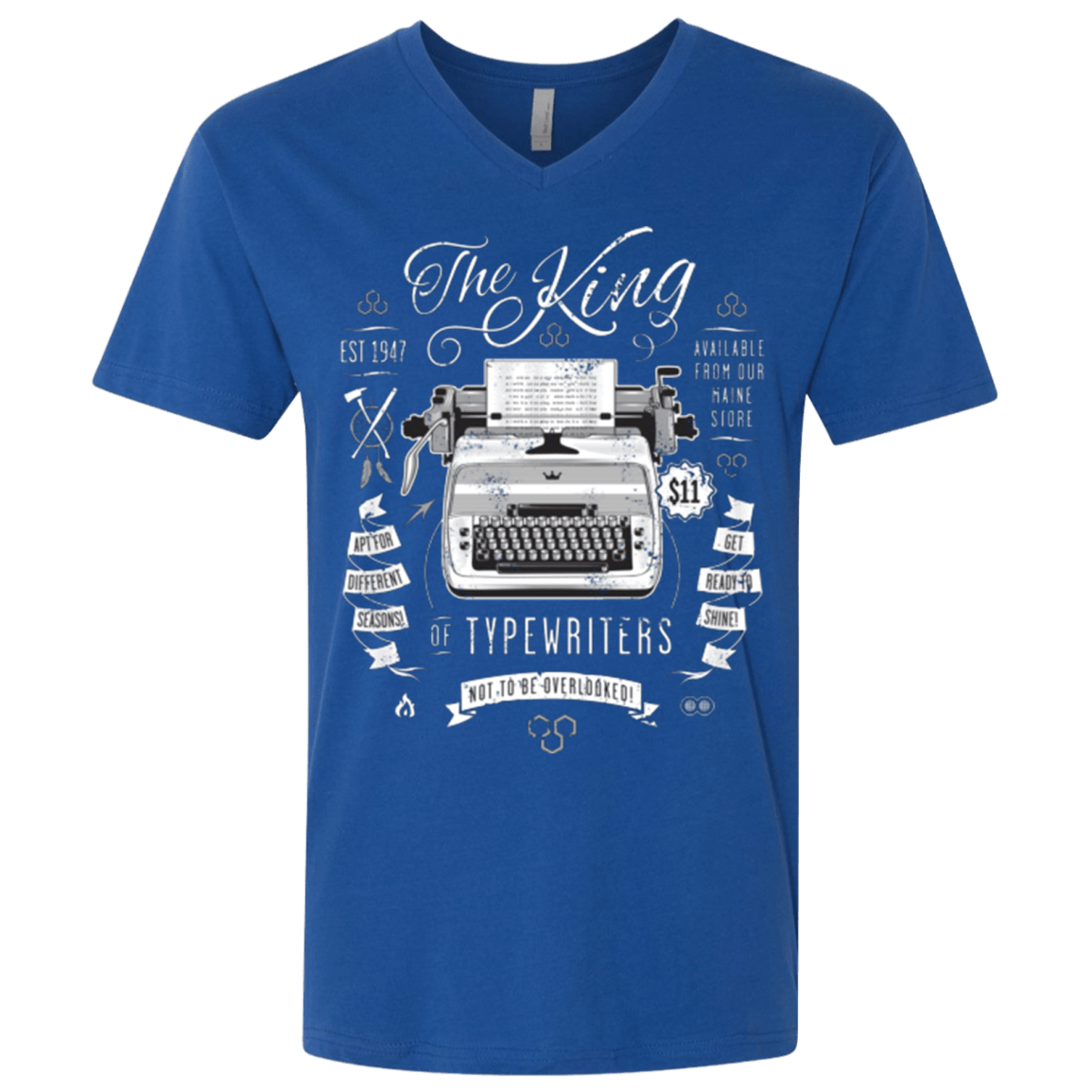 T-Shirts Royal / X-Small The King of Typewriters Men's Premium V-Neck