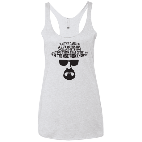 T-Shirts Heather White / X-Small The One Who Knocks Women's Triblend Racerback Tank