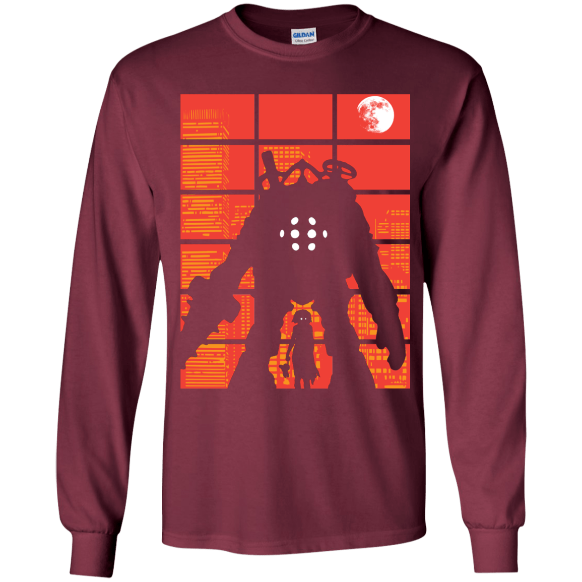 T-Shirts Maroon / YS The Protector Youth Long Sleeve T-Shirt