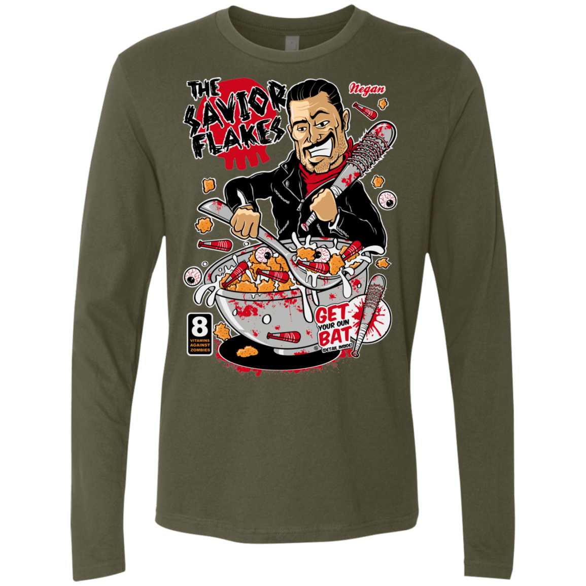 T-Shirts Military Green / S The Savior Flakes Men's Premium Long Sleeve