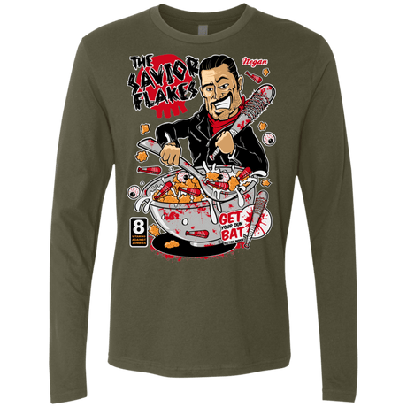 T-Shirts Military Green / S The Savior Flakes Men's Premium Long Sleeve