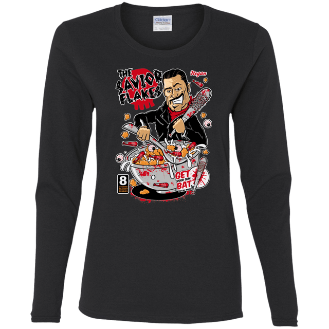 T-Shirts Black / S The Savior Flakes Women's Long Sleeve T-Shirt