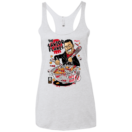 T-Shirts Heather White / X-Small The Savior Flakes Women's Triblend Racerback Tank