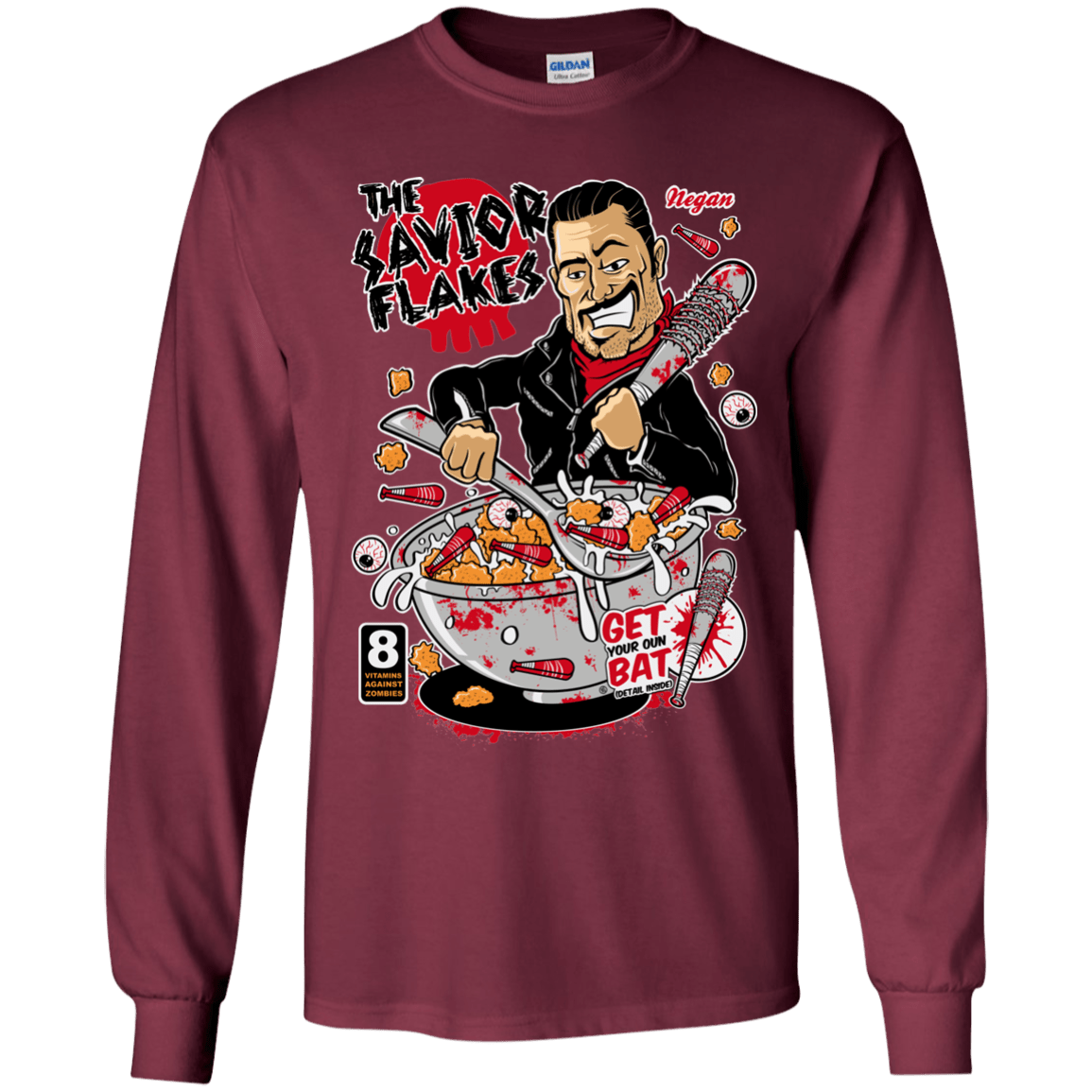 T-Shirts Maroon / YS The Savior Flakes Youth Long Sleeve T-Shirt