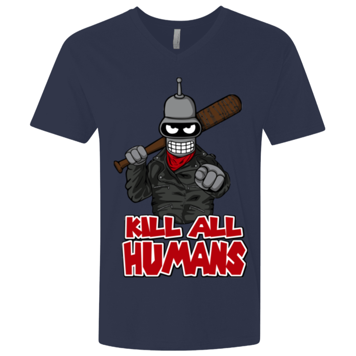 T-Shirts Midnight Navy / X-Small The Walking Bot Men's Premium V-Neck