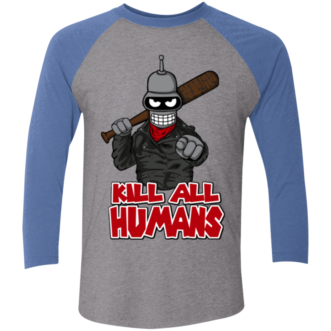 T-Shirts Premium Heather/ Vintage Royal / X-Small The Walking Bot Triblend 3/4 Sleeve
