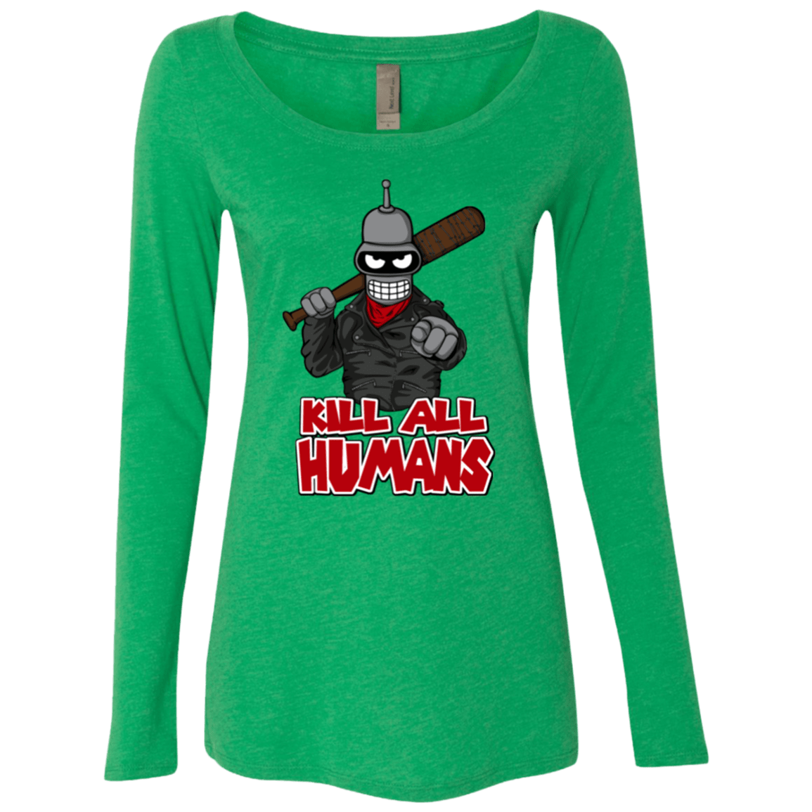 T-Shirts Envy / Small The Walking Bot Women's Triblend Long Sleeve Shirt