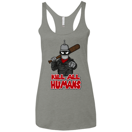 T-Shirts Venetian Grey / X-Small The Walking Bot Women's Triblend Racerback Tank