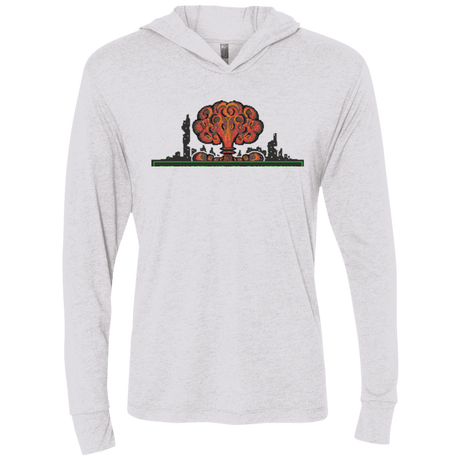 T-Shirts Heather White / X-Small The Wasteland is Dangerous Triblend Long Sleeve Hoodie Tee