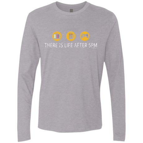 T-Shirts Heather Grey / Small There Is Life After 5PM Men's Premium Long Sleeve