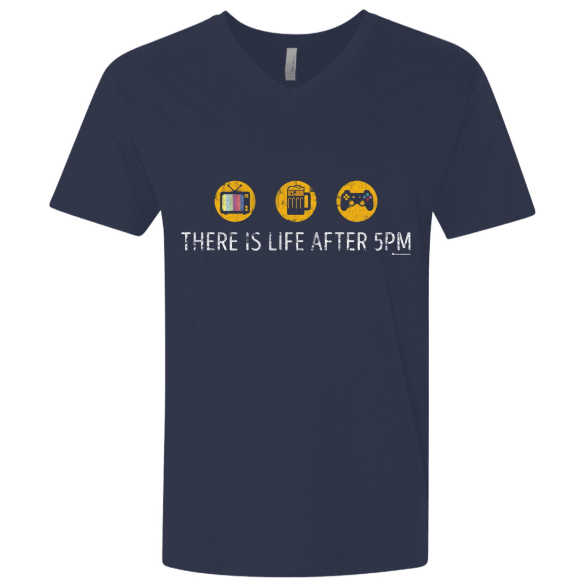 T-Shirts Midnight Navy / X-Small There Is Life After 5PM Men's Premium V-Neck
