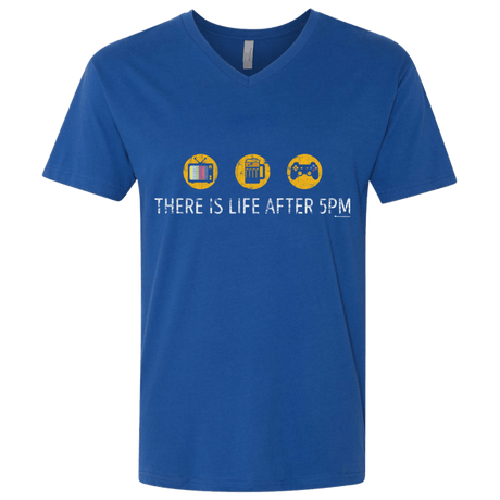 T-Shirts Royal / X-Small There Is Life After 5PM Men's Premium V-Neck