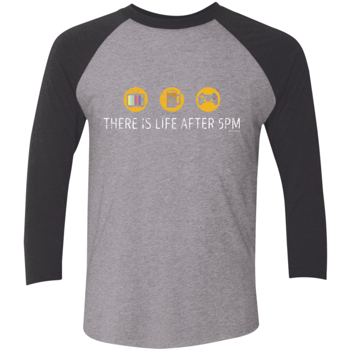 T-Shirts Premium Heather/Vintage Black / X-Small There Is Life After 5PM Men's Triblend 3/4 Sleeve