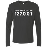T-Shirts Heavy Metal / Small There Is No Place Like 127.0.0.1 Men's Premium Long Sleeve