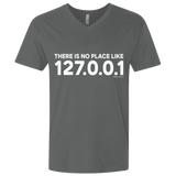 T-Shirts Heavy Metal / X-Small There Is No Place Like 127.0.0.1 Men's Premium V-Neck