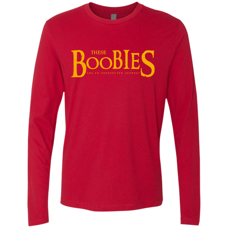 T-Shirts Red / Small These boobies Men's Premium Long Sleeve