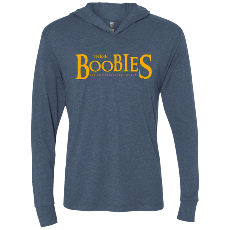 T-Shirts Indigo / X-Small These boobies Triblend Long Sleeve Hoodie Tee
