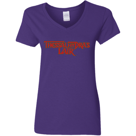 T-Shirts Purple / S Thessalhydras Lair Women's V-Neck T-Shirt