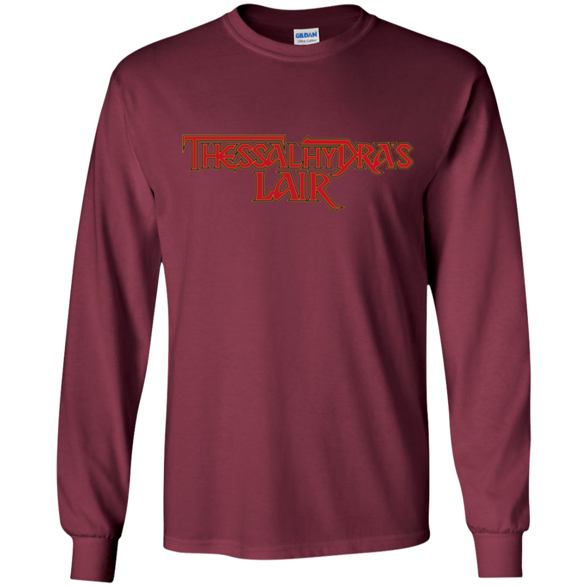 T-Shirts Maroon / YS Thessalhydras Lair Youth Long Sleeve T-Shirt