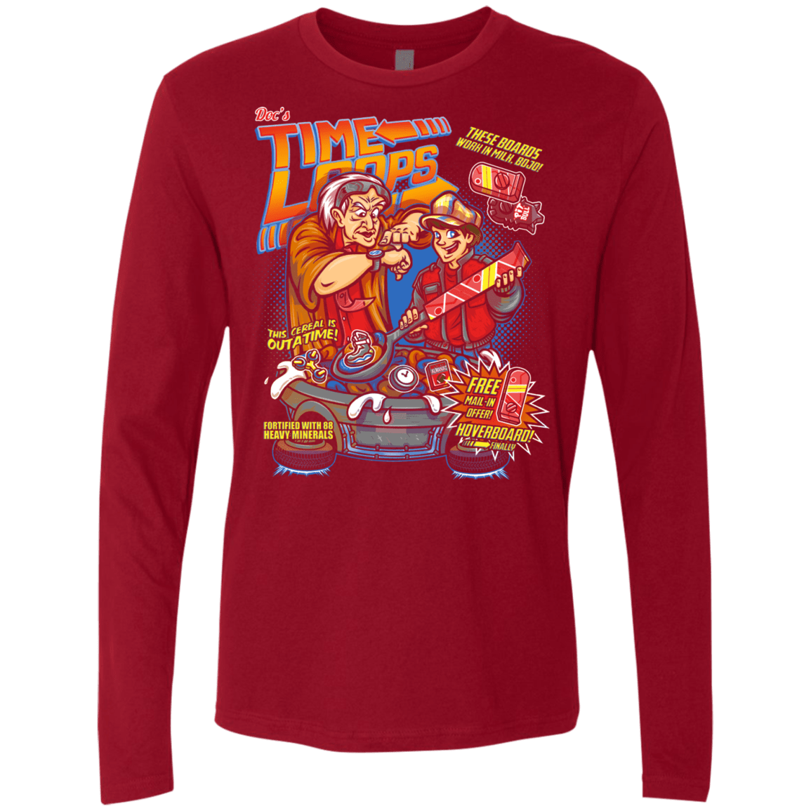 T-Shirts Cardinal / S Time Loops Men's Premium Long Sleeve