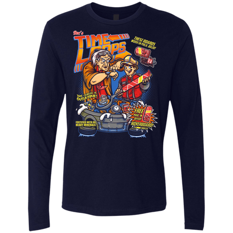 T-Shirts Midnight Navy / S Time Loops Men's Premium Long Sleeve