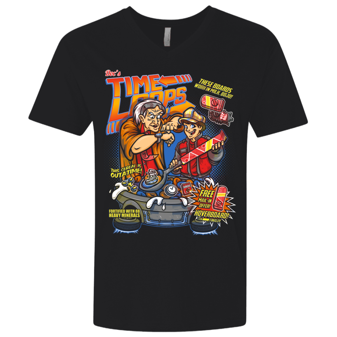 T-Shirts Black / X-Small Time Loops Men's Premium V-Neck