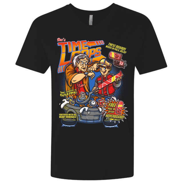 T-Shirts Black / X-Small Time Loops Men's Premium V-Neck
