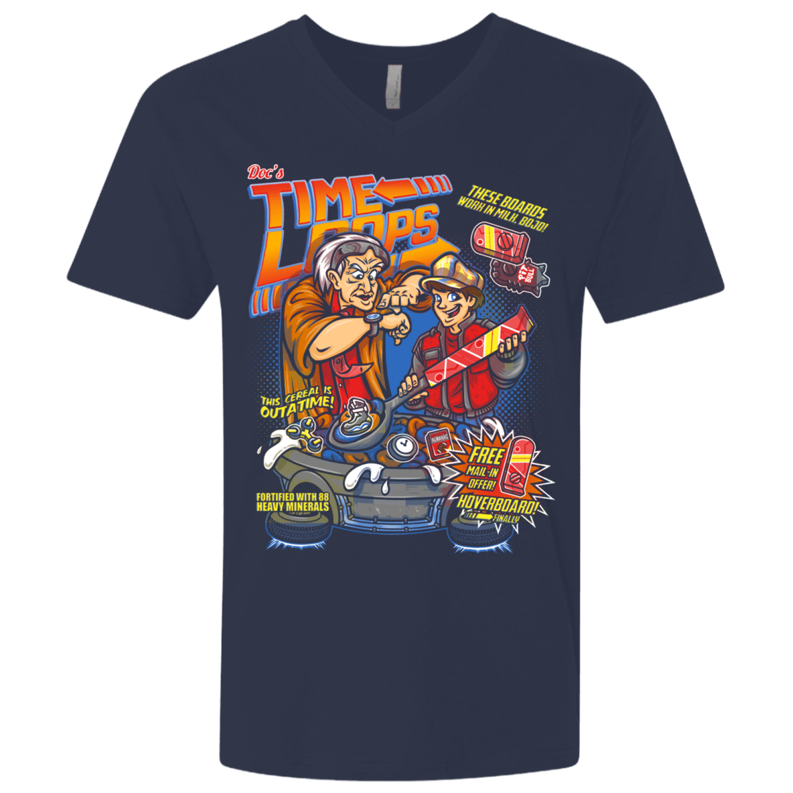 T-Shirts Midnight Navy / X-Small Time Loops Men's Premium V-Neck