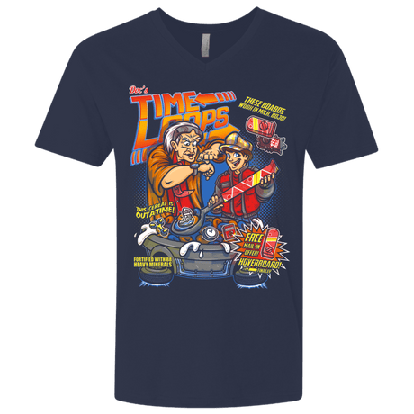 T-Shirts Midnight Navy / X-Small Time Loops Men's Premium V-Neck