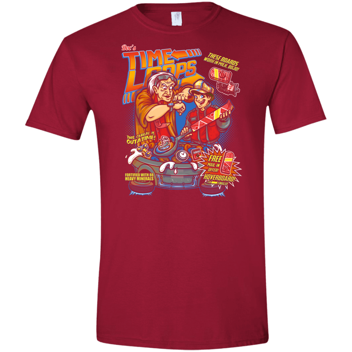 T-Shirts Cardinal Red / S Time Loops Men's Semi-Fitted Softstyle