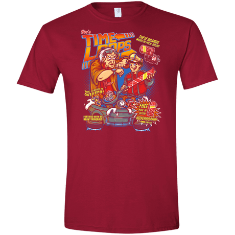 T-Shirts Cardinal Red / S Time Loops Men's Semi-Fitted Softstyle