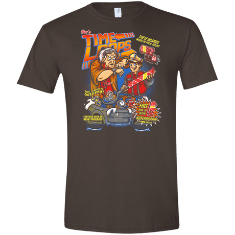 T-Shirts Dark Chocolate / S Time Loops Men's Semi-Fitted Softstyle
