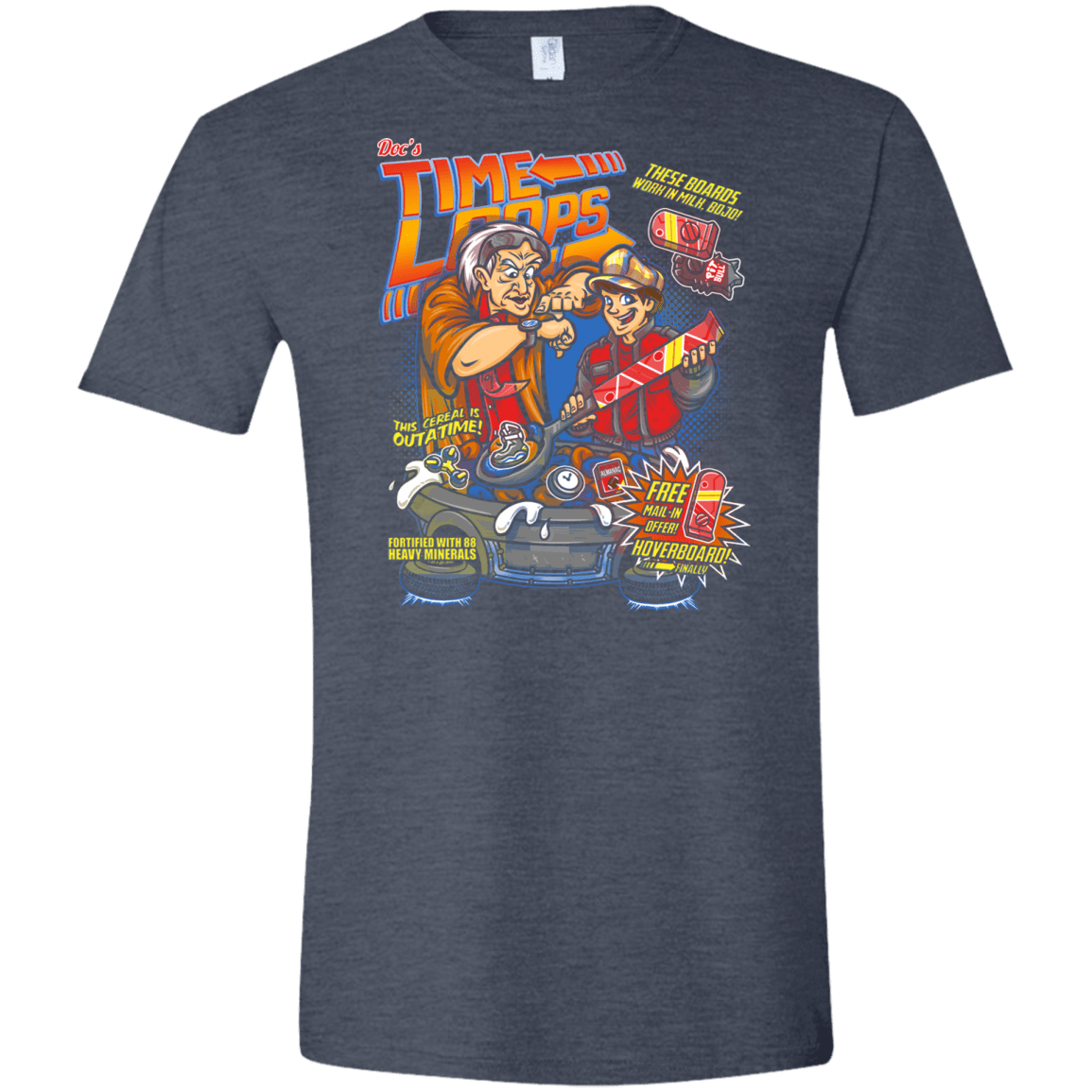 T-Shirts Heather Navy / S Time Loops Men's Semi-Fitted Softstyle