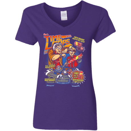 T-Shirts Purple / S Time Loops Women's V-Neck T-Shirt