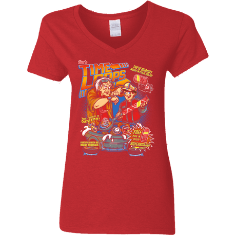 T-Shirts Red / S Time Loops Women's V-Neck T-Shirt