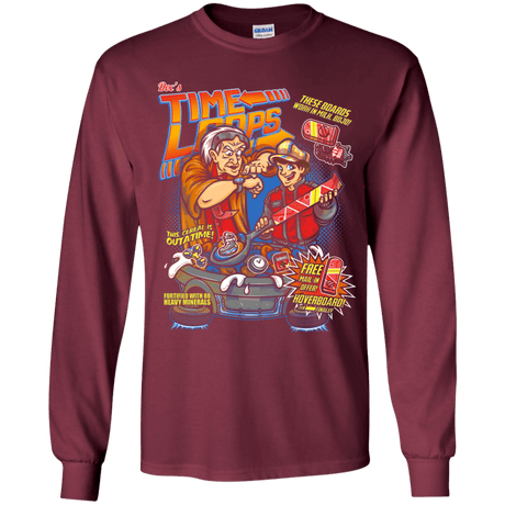 T-Shirts Maroon / YS Time Loops Youth Long Sleeve T-Shirt