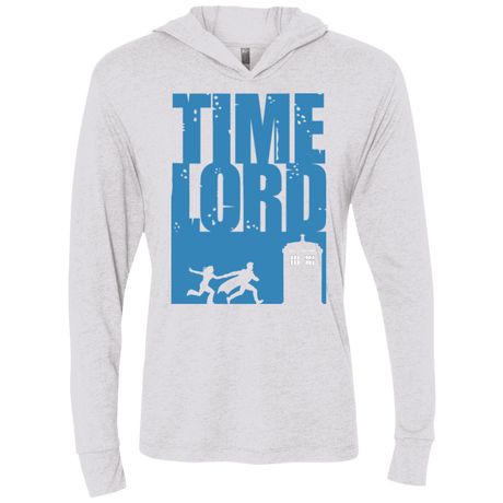 T-Shirts Heather White / X-Small Time Lord Allons-y! Triblend Long Sleeve Hoodie Tee